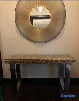 muebles y colchones - Bella Repisa con Tope de Madera y Base de Níquel (Negociable)