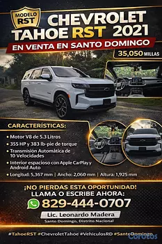 jeepetas y camionetas - 2021 Chevrolet Tahoe RST 35 MIL MILLAS
