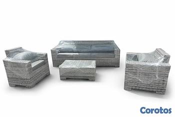 muebles y colchones - Hermoso juego de muebles en ratán de alta calidad, ideal para exteriores