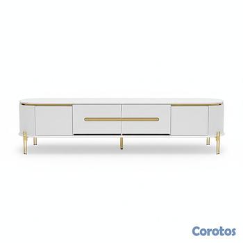 decoración y accesorios - Mesa de TV moderna de lujo con patas doradas