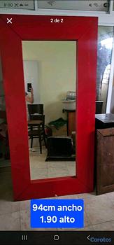 decoración y accesorios - espejo en madera como nuevo ideal para decoracion o negocios 