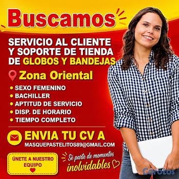 empleos disponibles - Soporte Servicio al Cliente y Globos
