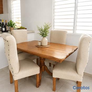 muebles y colchones - COMEDOR EN MADERA NATURAL