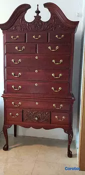 muebles y colchones - Vestidor Highboy Queen Anne  2 piezas   arriba y abajo