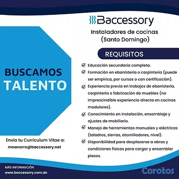 empleos disponibles - Instalador / Ebanista 