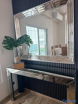 decoración y accesorios - Credenza de Cristal con Espejo de Cristal