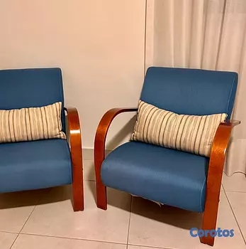 muebles y colchones - Butacas en tela y madera modernas (2 disponibles). Precio por unidad