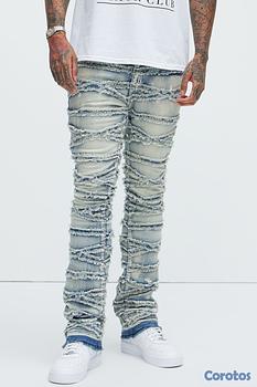 ropa para hombre - pantalón de Mezclilla pierna Ancha 