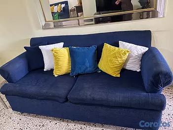 muebles y colchones - Mueble azul de 3 plaza y uno de dos plaza 