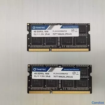 computadoras y laptops - memorias Rams 4 GB DDR3L 2Rx8 laptop 2x4 