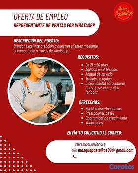 empleos disponibles - Ventas por whatsapp