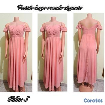 ropa para mujer - Vestido largo rosado elegante 