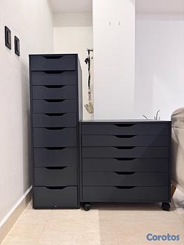 muebles y colchones -  Combo Cajoneras IKEA ALEX (9 cajones + 6 cajones con ruedas)
