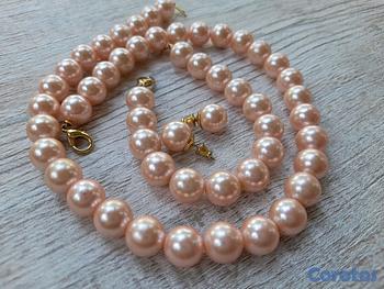 joyas, relojes y accesorios - Se vende juego de Perla Rosada Vintange, Marvella 