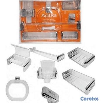 decoración y accesorios - Accesorio de Baño de 7 Piezas - Marca Acitka