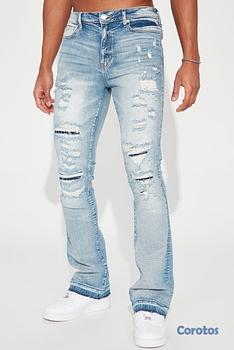 ropa para hombre - Pantalón de Mezclilla Acampanado
Undercover Slim Stacked - Deslavado Medio -Azul