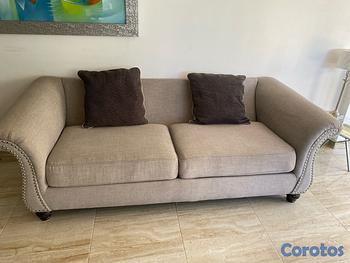 muebles y colchones - Sofá clásico color gris elegante