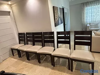 muebles y colchones - 6 Sillas de Comedor en Nogal