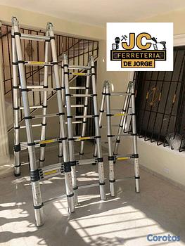 herramientas, jardines y exterior - escalera telescopica doble función en aluminio 