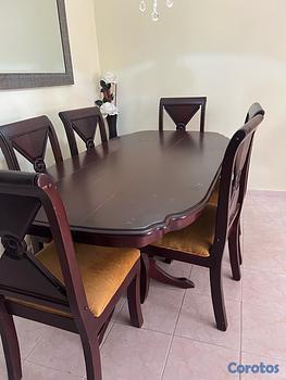 muebles y colchones - comedor caoba 6 sillas.