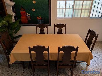 muebles y colchones - Comedor de 6 sillas en caoba original 