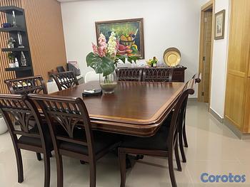 muebles y colchones - ✨ Juego de Comedor de Caoba de 8 Sillas con Credenza en Venta ✨