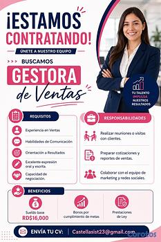 empleos disponibles - Se busca Gestor de ventas