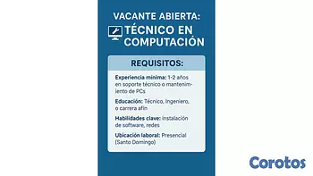 empleos disponibles - Vacante técnico en Computación