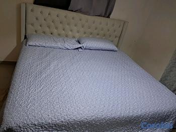 muebles y colchones - Base de cama 80x80, espaldar gabetero y baúl. 