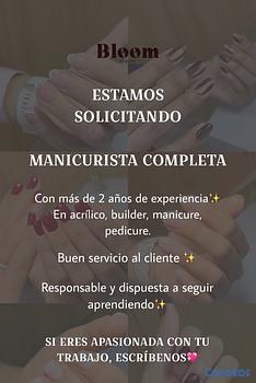 empleos disponibles - Vacante disponible para Manicurista
