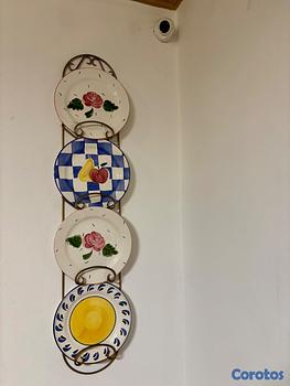 decoración y accesorios - Porta platos decorativo de pared con diseño artesanal