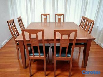 muebles y colchones - Comedor de 8 sillas en madera de cerezo – elegante