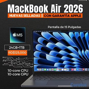 computadoras y laptops - MacBook Air 15” Chip M5 – 24GB RAM / 1TB SSD 🍎