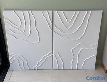 arte y antigüedades - Set de cuadros texturizados 50x70cm