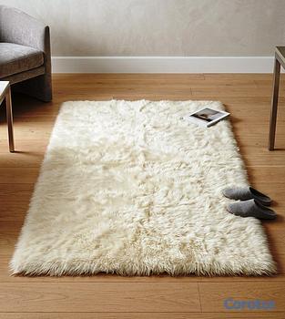 decoración y accesorios - ¡Suavidad de Lujo! Alfombra Puff Blanco Perla (5x3
