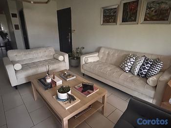 muebles y colchones - JUEGO DE SALA MODERNO (2 SOFÁS + MESA DE CENTRO)