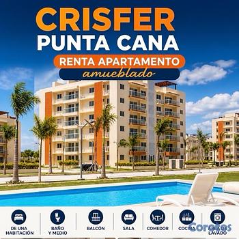 casas - Alquiler de apartamento en Crisfer, Punta Cana. Totalmente amueblado. 