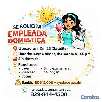 empleos disponibles - SE SOLICITA EMPLEADA DOMÉSTICA SIN DORMIDA,SOLO INTERESADAS 