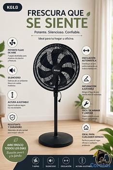 electrodomesticos - abanico de pedestal marca KGlg
