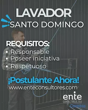 empleos disponibles - LAVADOR- SANTO DOMINGO