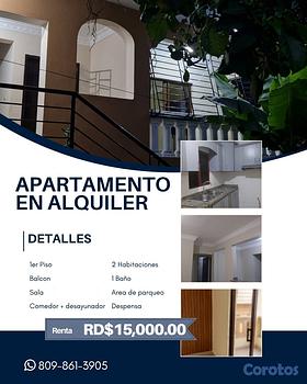 apartamentos -  ¡Apartamento en alquiler en Brisa del Este! 