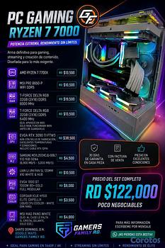 computadoras y laptops - Pc Gaming Ryzen 7 Series 7000 (Por piezas)