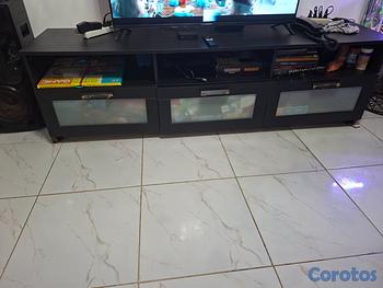 muebles y colchones - MUEBLE PARA TELEVISOR COLOR NEGRO 