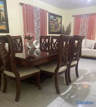 muebles y colchones - Comedor de caoba 8 Sillas 