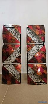 decoración y accesorios - Dúo de Arte Mural Metálico - Diseño Contemporáneo decorativo.