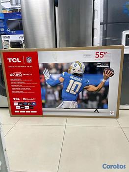 electrodomesticos - 
Tv tcl de 55”
Sin bordes 
Control por voz 
Bluetooth 
Base de pared gratis



