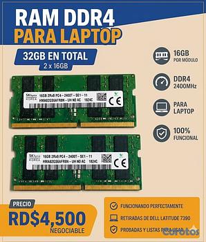 otros electronicos - RAM 32GB DDR4 para Laptop 🔥 2x16GB