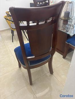 decoración y accesorios - juego de comemedor mesa de cristal cuadrado 4 silla 