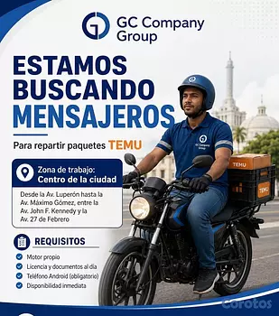 empleos disponibles - MENSAJEROS PARA EL DISTRITO NACIONAL