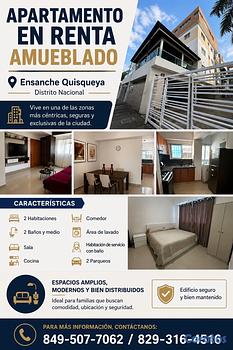 apartamentos - Apartamento en renta amueblado 